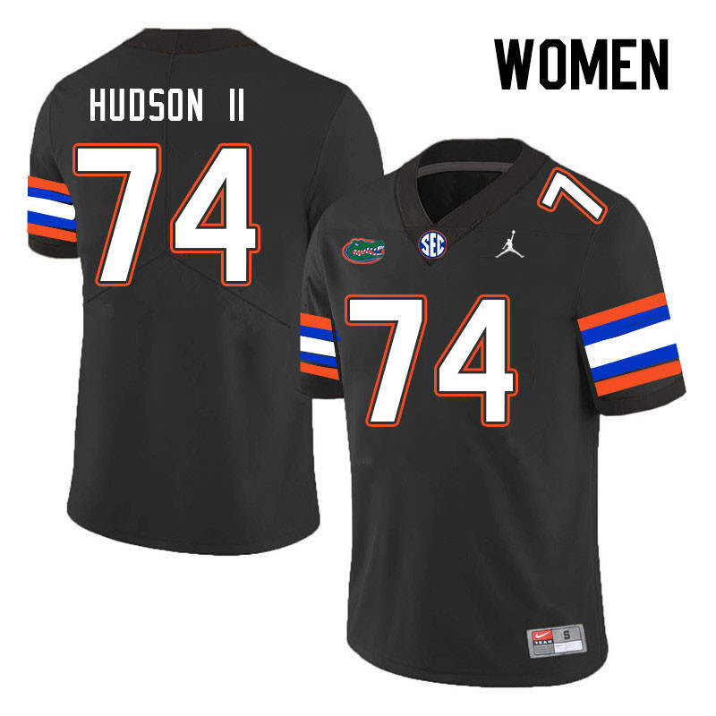 Women #74 Lyndell Hudson II Florida Gators College Football Jerseys Stitched Sale-Black